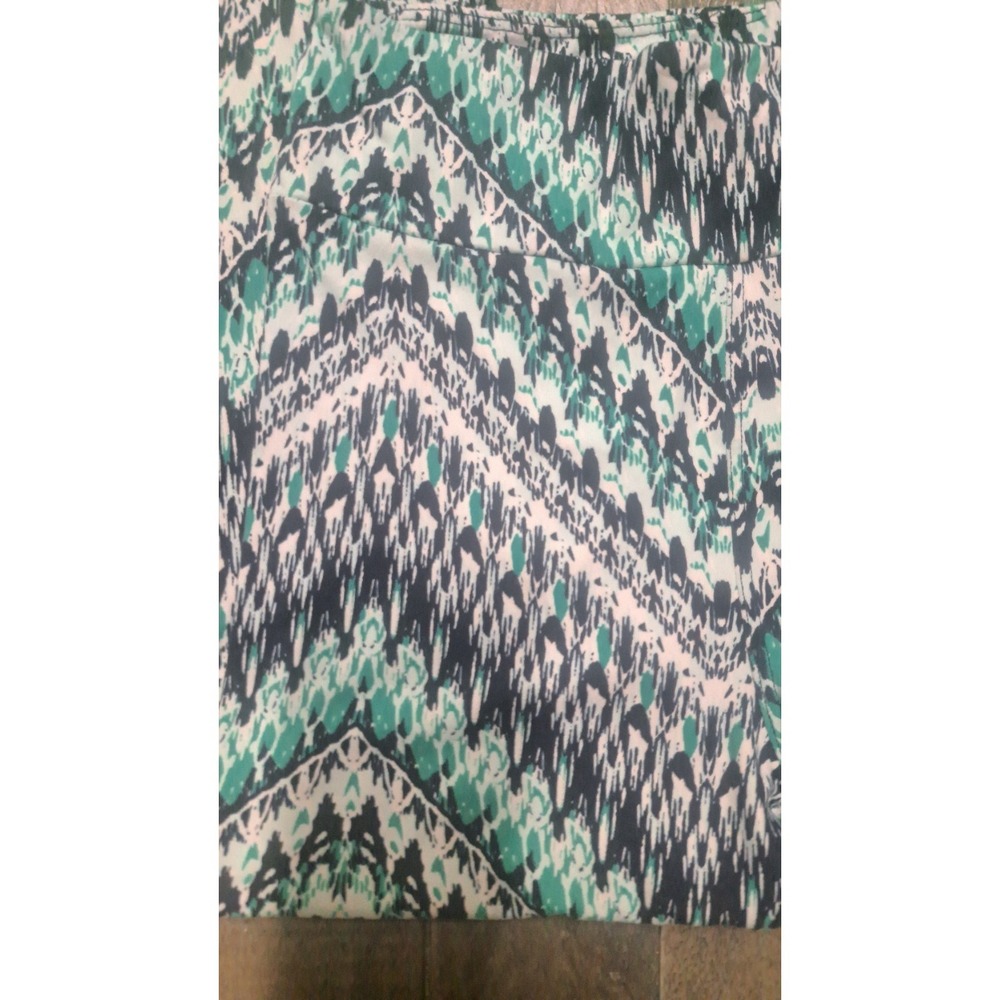 LuLaRoe OS Leggings Teal Black White Chevron Aztec Print Womens Soft - Picture 4 of 5